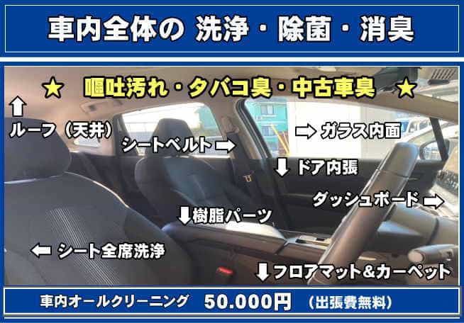 車内消臭の車内オールクリーニン