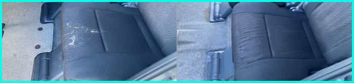 大阪市の車内嘔吐汚れ洗浄のビフォーアフター